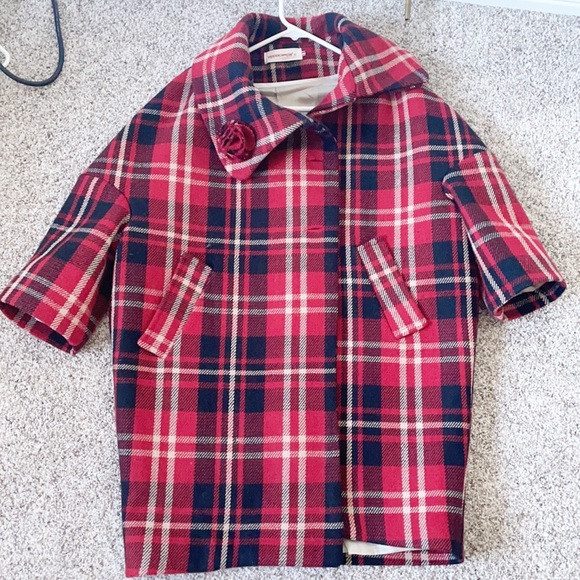 Hippocampe Wool Blend Plaid Coat - Picture 11 of 13